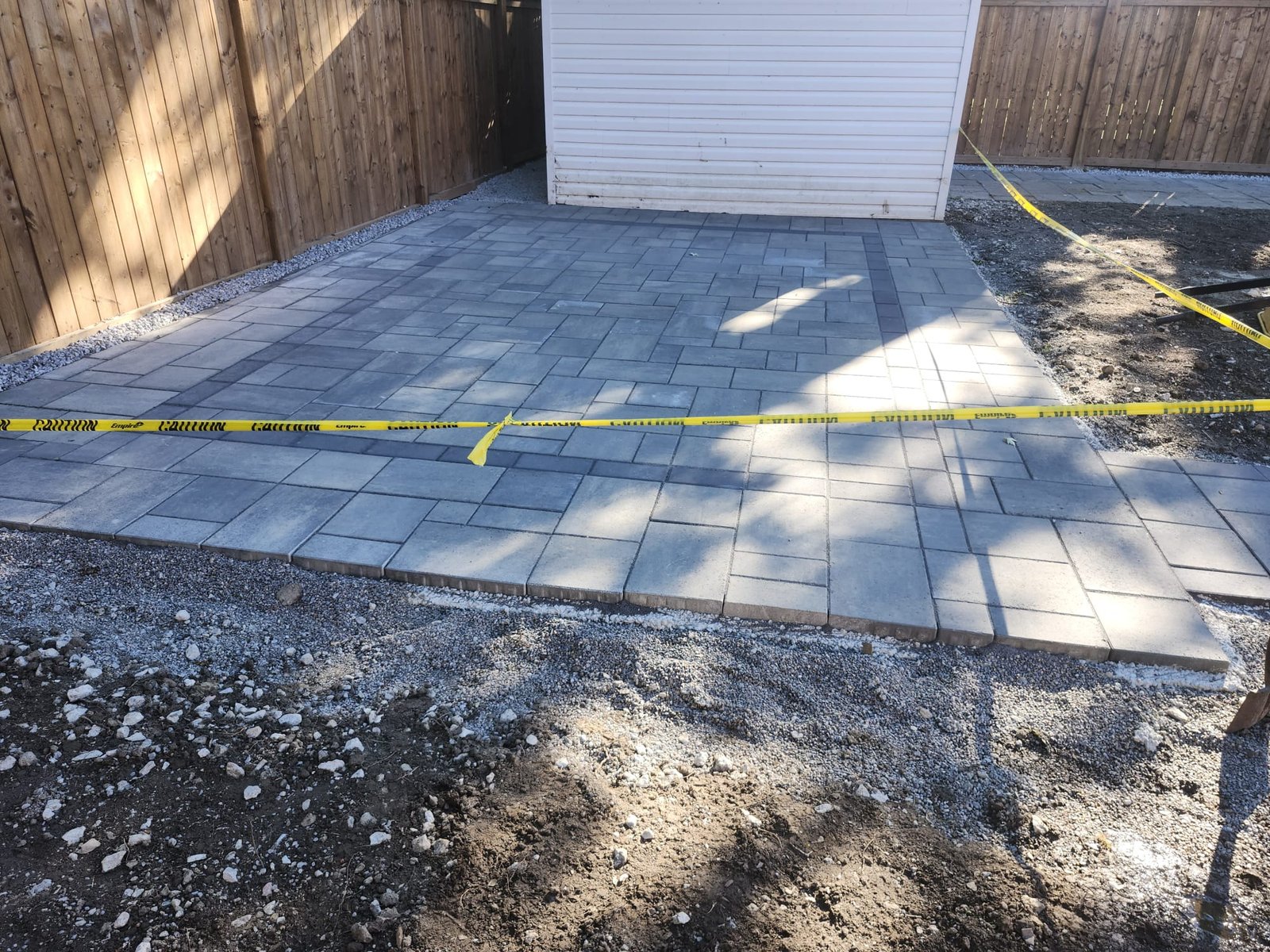 Backyard interlock patio