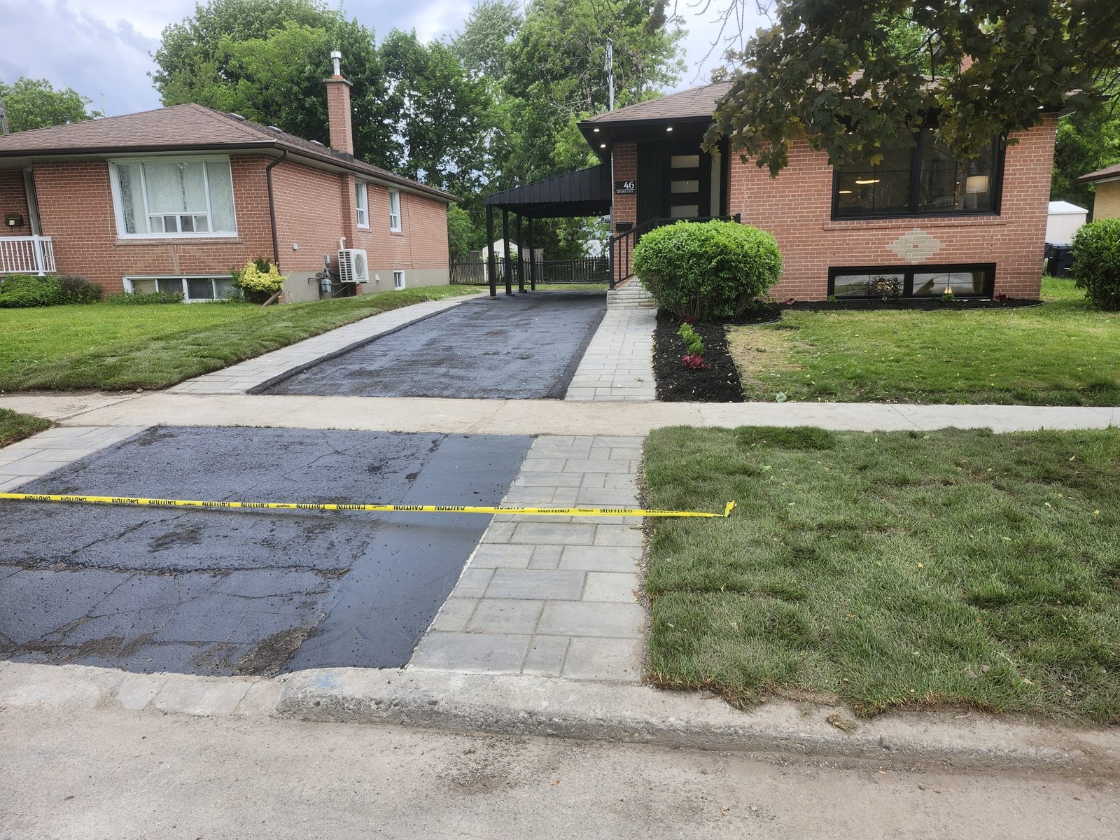 Driveway walkway and sod project