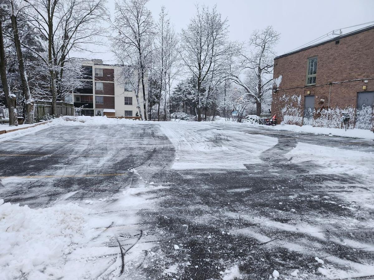 Commercial parking lot cleared