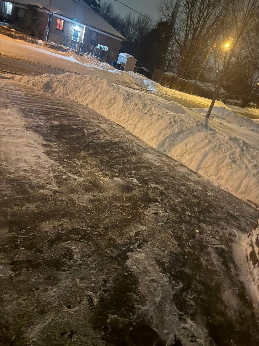 Driveway cleared to pavement